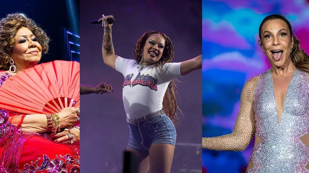 Ivete, Glória Groove e Alcione puxam o pré-carnaval nas principais capitais - Foto: (Reprodução/Facebook Alcione; Marcelo Brandt/g1; Fábio Tito/g1)